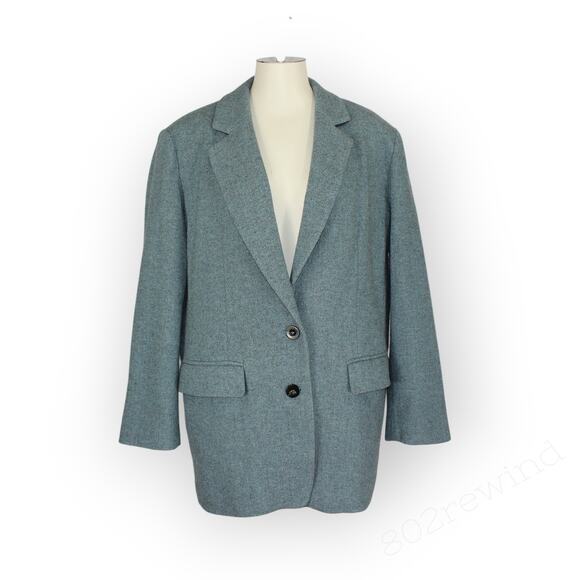 US12 Italy48 MarellaSport Blazer Wool Herringbone Oversize Menswear Water Garden - Picture 5 of 16